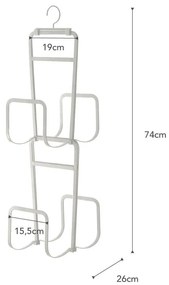 Portaborse bianco con gancio per porta e 4 ganci Sapporo - YAMAZAKI