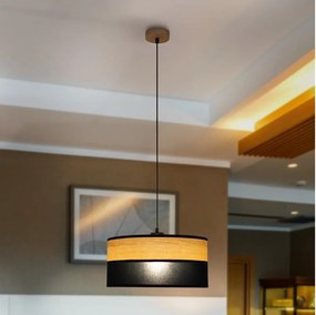 Lampadario a cavo ALBA 1xE27/15W/230V Ø 40 cm nero/marrone