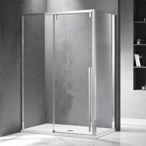 Kamalu - Cabina doccia 80x140 scorrevole e lato fisso vetro 8mm altezza h200 | KSA5000