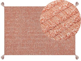 Tappeto cotone arancione 140 x 200 cm MUGLA Beliani