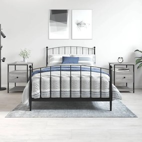 Comodini 2 Pz Grigio Sonoma 40x42x56 Cm İn Legno Multistrato /