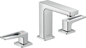 Rubinetteria 3 fori lavabo 110 con maniglia staffa e piletta pushopen Cromo hansgrohe Metropol 74514000