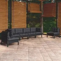 Set Divani da Giardino 7 pz con Cuscini Legno Massello di Pino cod mxl 42069