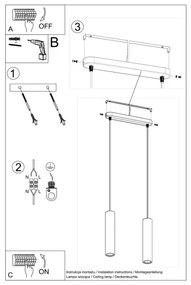 Lampadario a sospensione con filo LUVO 2xGU10/40W/230V
