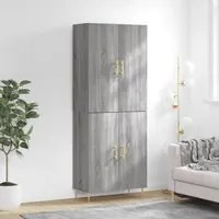 Credenza Grigio Sonoma 69,5x34x180 cm in Legno Multistrato 3195673