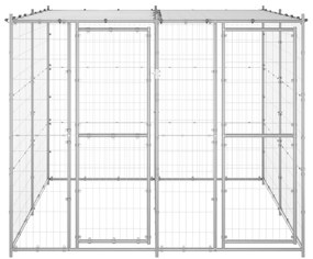 Gabbia per cani da esterno in acciaio zincato con tetto 4,84 m²