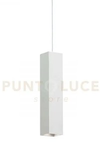 Look square sospensione 1 luce attacco gu10 d.6x40cm bianco