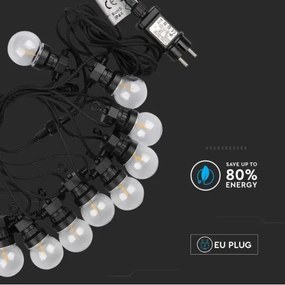 Catena LED da esterno STRING 5m 10xLED/0,4W/24/230V 3000K IP44