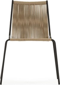 Sedie da pranzo in set beige in metallo impilabili 2 pz Emily – Marckeric