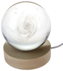 Decorazione luminosa di colore naturale con ricarica USB ø 8 cm – Dakls