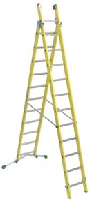 Scala a sfilo FACAL Vetroprima in fibra di vetro 2 rampe da 12 gradini portata massima 150 kg EN 131 per lavori fino a 7.2 m