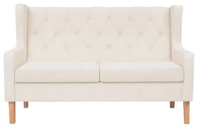 Set divani 2 pz in tessuto bianco crema