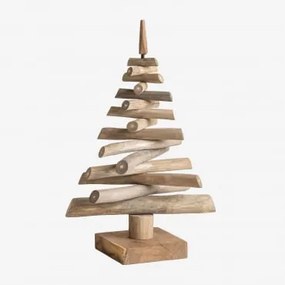 Albero di Natale in legno di teak Ruddie Marrone Legno Naturale - Sklum