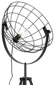 Lampada da terra industriale tripode nera 50 cm regolabile - Hanze