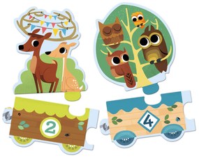 Puzzle - Imparo i numeri con animali del bosco