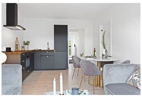 Tavolo da pranzo rotondo con piano in marmo ø 110 cm Bolzano - House Nordic