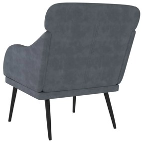 Poltrona grigio scuro 63x76x80 cm velluto