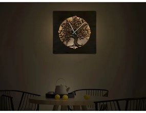 Li-Go 5652/DUB2 - Orologio LED dimmerabile LED/10W/5V 20000 mAh 42x42 cm rovere+ telecomando