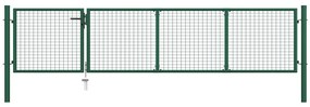 Cancello di Recinzione in Acciaio 350x75 cm Verde