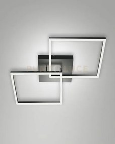 Bard  plafoniera antracite  l.65x65cm 2 luci a led 3000k - 52w - 51...