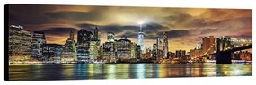 Stampa su tela Skyline New York by night, multicolore 160 x 60 cm