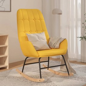 Sedia A Dondolo Giallo Senape İn Tessuto /