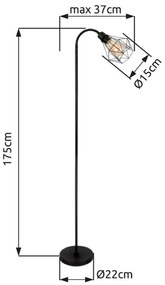 Globo 15351S - Lampada con piedistallo ISABELLA 1xE27/40W/230V