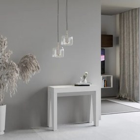 Consolle 90x40 cm allungabile a 196 cm NAXY SMALL Bianco Frassino