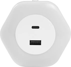 Ledvance - Lampada di orientamento LED con spina integrata con USB LUNETTA LED/15W/230V
