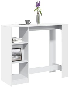 Tavolo Bar Con Ripiano Bianco 124x46x103,5 Cm İn Truciolato /