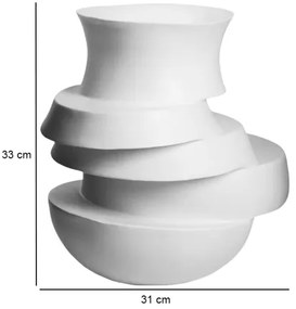 Vaso 38 x 33 x 36 cm, in resina, bianco