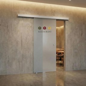 Porta scorrevole sinistra Restaurant in vetro trasparente, L 88 x H 215 cm, con binario Meli