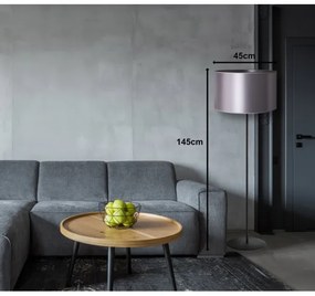 Duolla - Lampada con piedistallo CANNES 1xE27/15W/230V diametro 45 cm argento/nero