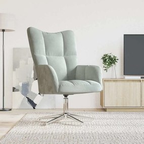 Sedia Relax Grigio Chiaro İn Velluto /