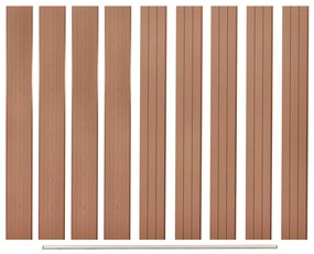 Pannelli Di Ricambio Per Recinzione 9 Pz İn Wpc 170 Cm Marrone /