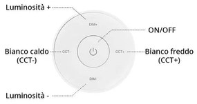 Telecomando con base da Parete, Monocolore e CCT, Senza cavi - Bianco Colore del corpo Bianco