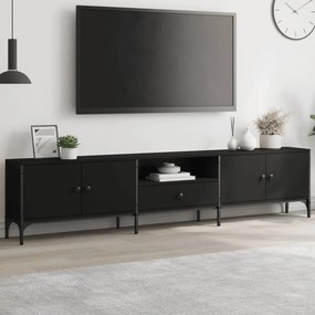Mobile Tv Con Cassetto Nero 200x25x44 Cm İn Legno Multistrato /
