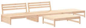 Set divani da giardino 4 pz con cuscini in legno massello