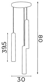 Lampadario a sospensione con filo NEST 3xGU10/8W/230V bianco/cromo lucido