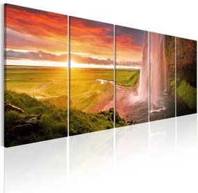 Quadro Seljalandsfoss Waterfall I  Colore Marrone, Dimensioni e Misure 200x80