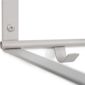 Attaccapanni da parete grigio tortora in metallo con scaffale 100 cm Rex – Spinder Design