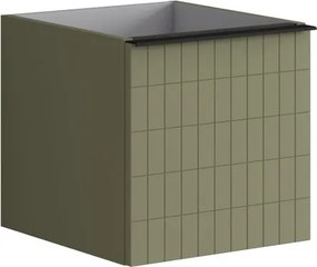 Mobile da bagno sospeso sotto lavabo L 40 x H 40 x P 45.5 cm verde, 2 cassetti Pixel