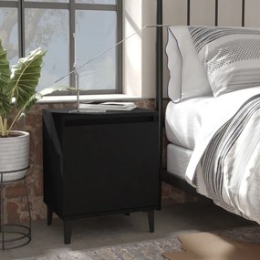Comodini Con Gambe İn Metallo Nero 40x30x50 Cm /