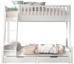 Letto a castello bianco per bambini 140x200/90x200 cm Scott - Vipack