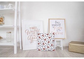 Cuscino natalizio con fodera in cotone Deer, 45 x 45 cm They are Flying - Butter Kings