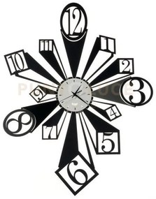 Orologio da parete scomposto slang nero e bianco marmo