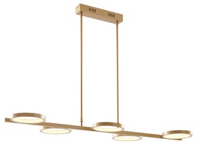Lampada a sospensione moderna incl. LED dimmerabile a 3 livelli oro 5 luci - Vivé
