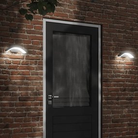 Applique Per Esterni Con Led 2 Pz Nere Alluminio Pressofuso /