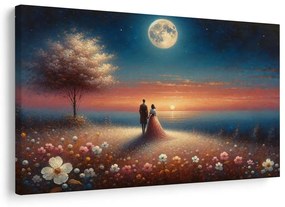 Quadro su tela – Coppia alla luce della luna