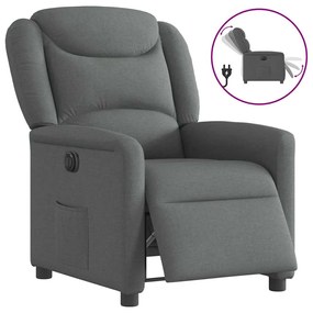 Poltrona Elettrica Reclinabile Grigio Scuro İn Tessuto /